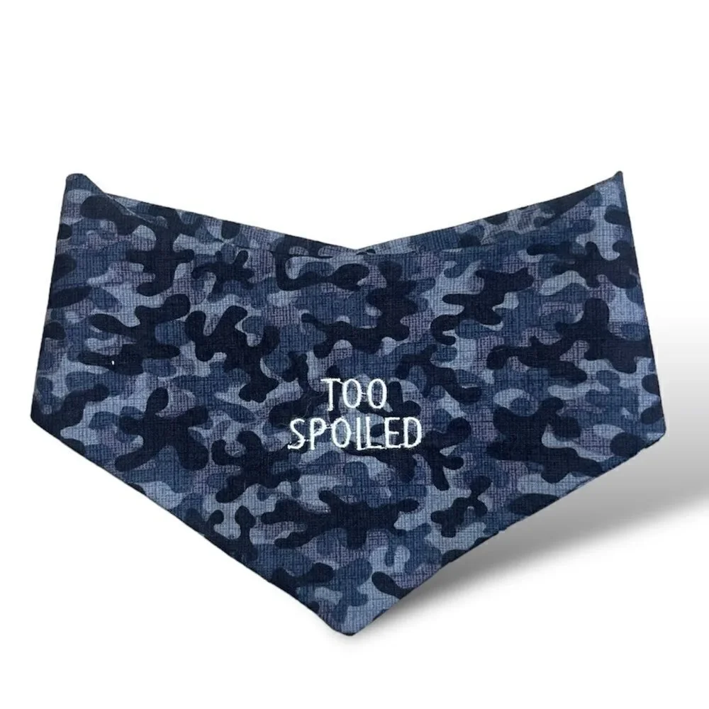 Spoiled in Camo Dog Bandana Black